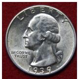 1939 D Washington Silver Quarter