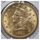 1881 US Gold $10 Coin