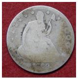 1869 S Seated Liberty Silver Half Dollar