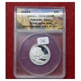 2010 S Yosemite Silver Quarter ANACS PR70 DCAM
