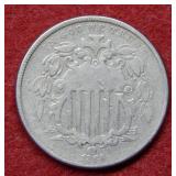 1866 Shield Nickel with Rays