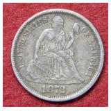 1872 Liberty Seated Dime