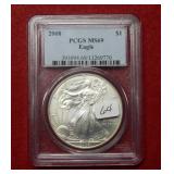 2008 Silver Eagle 1oz PCGS MS69