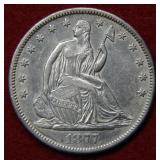 1877 CC Seated Liberty Silver Half
