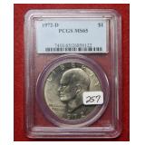 1972 D Eisenhower Dollar PCGS MS65