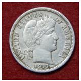 1913 Barber Silver Dime