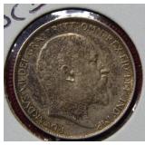 1910 Great Britain Six Pence Coin