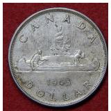 1945 Canada Silver Dollar
