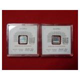 (2) Geiger 1gram .999 Silver Bullion- 2g total