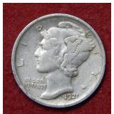 1921 Mercury Silver Dime