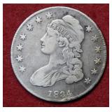 1834 Bust Silver Half Dollar
