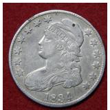 1834 Bust Silver Half Dollar