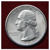 1934 Washington Silver Quarter