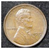 1919 D Lincoln Wheat Cent - brown