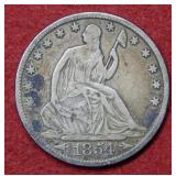 1854 O Seated Liberty Silver Half Dollar - arrows