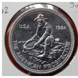 1984 Engelhard Silver Prospector Round 1oz .999