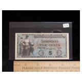 Five Cent Military Coupon Series 481 crisp