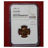 1953 Lincoln Wheat Cent NGC PR67 RD