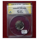 1936 Buffalo Nickel ANACS EF 45 Details
