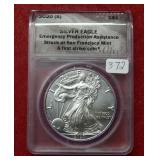 2020 (S) Silver Eagle ANACS MS70 emergency prod