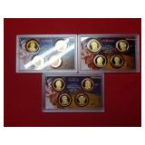 (3) Year Sets of 4 Proof President $1- 12 total