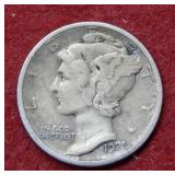 1921 D Mercury Silver Dime