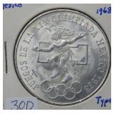 1968 Mexico Silver Olympic 25 Pesos