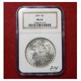 1899 Morgan Silver Dollar NGC MS64