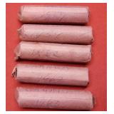 (5) Rolls of Canadian Cents -1959-1962-1963