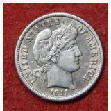 1911 Barber Silver Dime