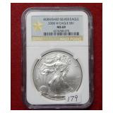 2008 W Burnished Silver Eagle NGC MS69