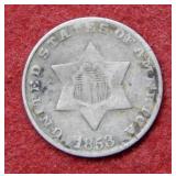 1853 Silver Three Cent Piece