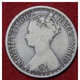 1872 Great Britain Florin Silver Coin