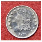 1834 Bust Silver Half Dime - rim bruise
