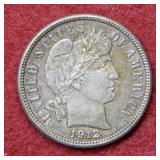 1912 S Barber Silver Dime
