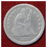 1876 CC Seated Liberty Silver Quarter