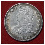 1822 Bust Silver Half Dollar