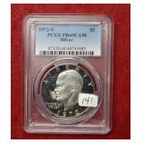 1972 S Eisenhower Silver Dollar PCGS PR69 Cameo