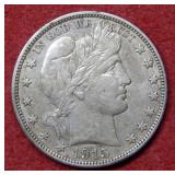 1915 D Barber Silver Half Dollar