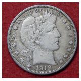 1912 Barber Silver Half Dollar