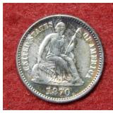 1870 Seated Liberty Silver Half Dime