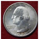1935 S Washington Silver Quarter