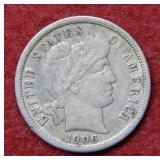 1906 S Barber Silver Dime
