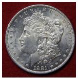 1881 O Morgan Silver Dollar