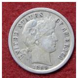 1899 S Barber Silver Dime