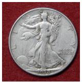 1938 D Walking Liberty Silver Half Dollar