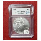 1999 Silver Eagle 1oz ICG MS69+
