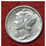1937 S Mercury Silver Dime