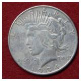1934 S Peace Silver Dollar