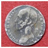1848 Netherland 1 Gulder Silver Coin